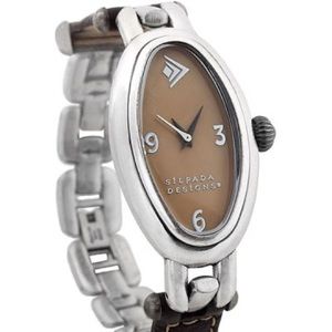 Elegant Silpada chain and brown leather straps